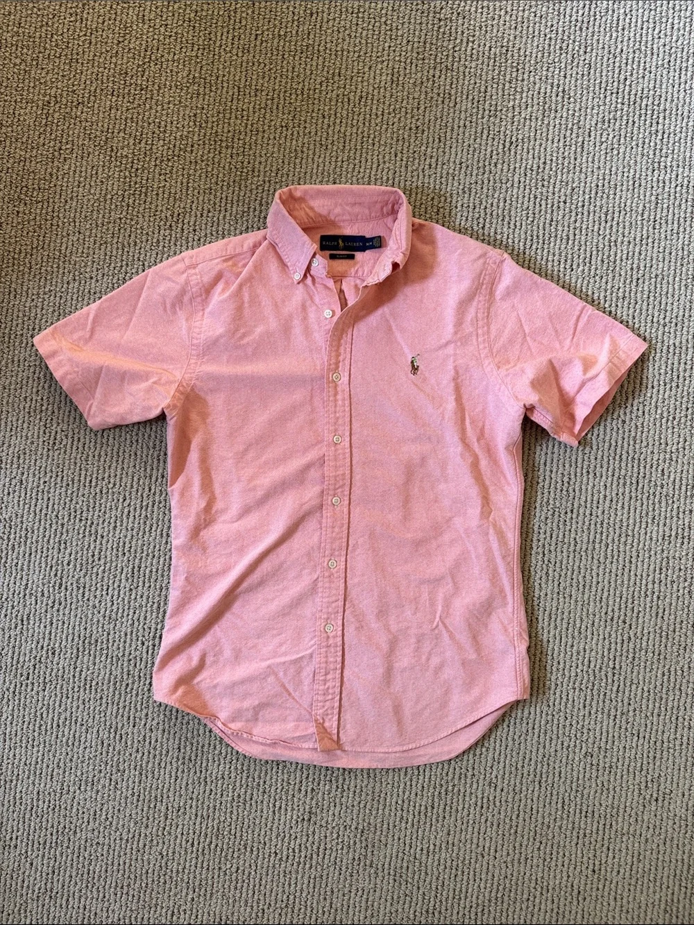 Ralph Lauren Short-Sleeve Button-Down Shirt in Pink
